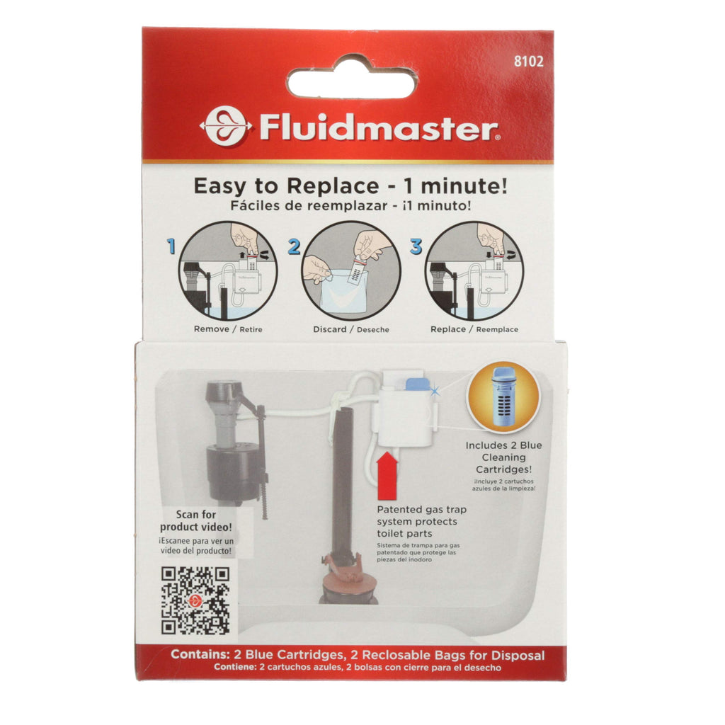 Fluidmaster 8102P8 Flush 'n Sparkle Automatic Toilet Bowl Cleaning System Refills, Blue 2-Pack