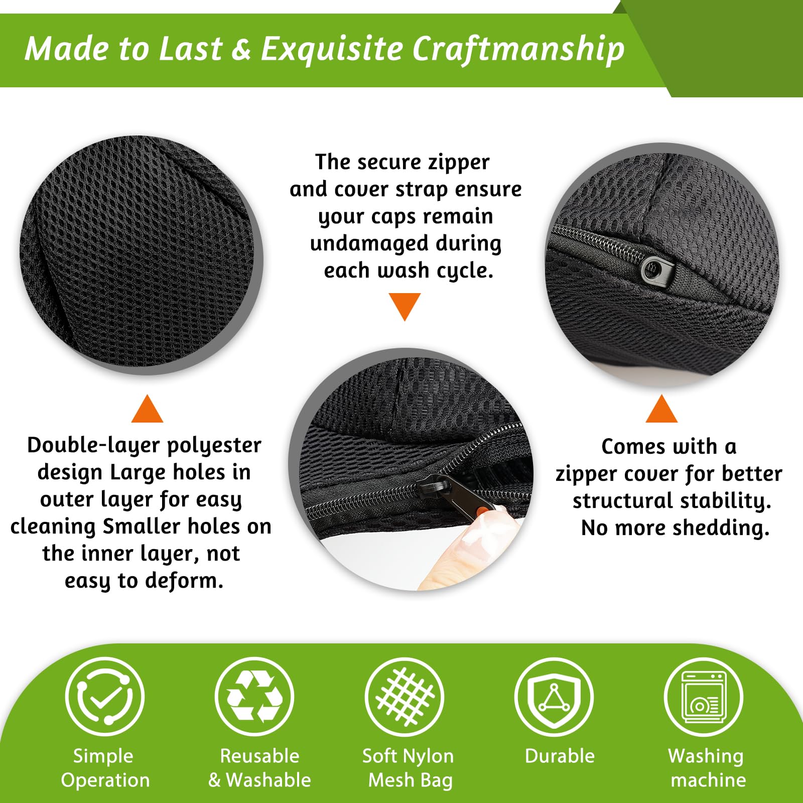 Eiito Hat Washer Cage,Hat Washing Machine with Frame Cage and Hats Washers Bag,Hats Washer for Baseball Caps,Suitable for Adult and Kid'S 2-Pack Black