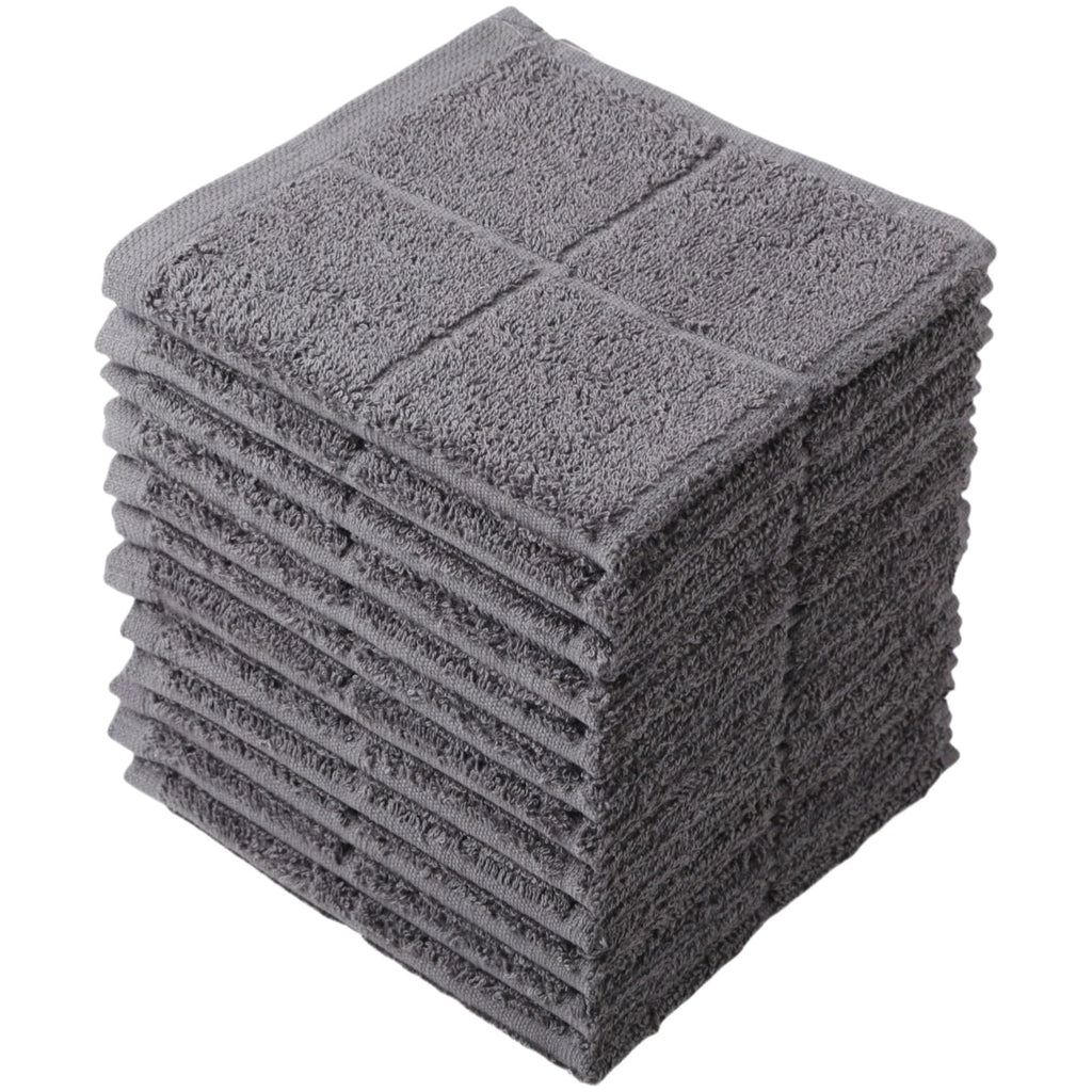 Glynniss Dishcloths Kitchen Highly Absorbent Dish Rags 100% Cotton Dish Cloths for Washing Dishes, Cleaning (12pcs Gray)