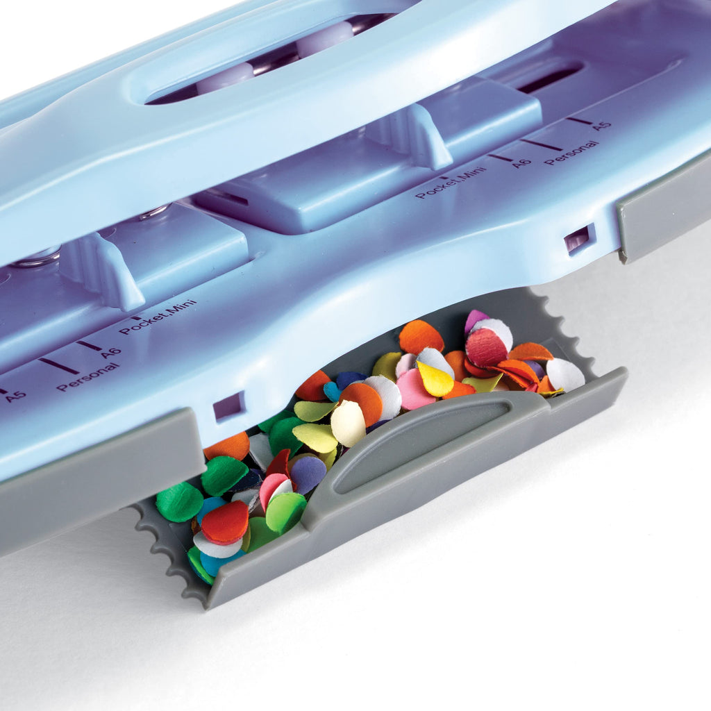 Officemate Adjustable 6-Hole Punch for Planners and Binders, 8 Sheet Capacity, Blue (90163)