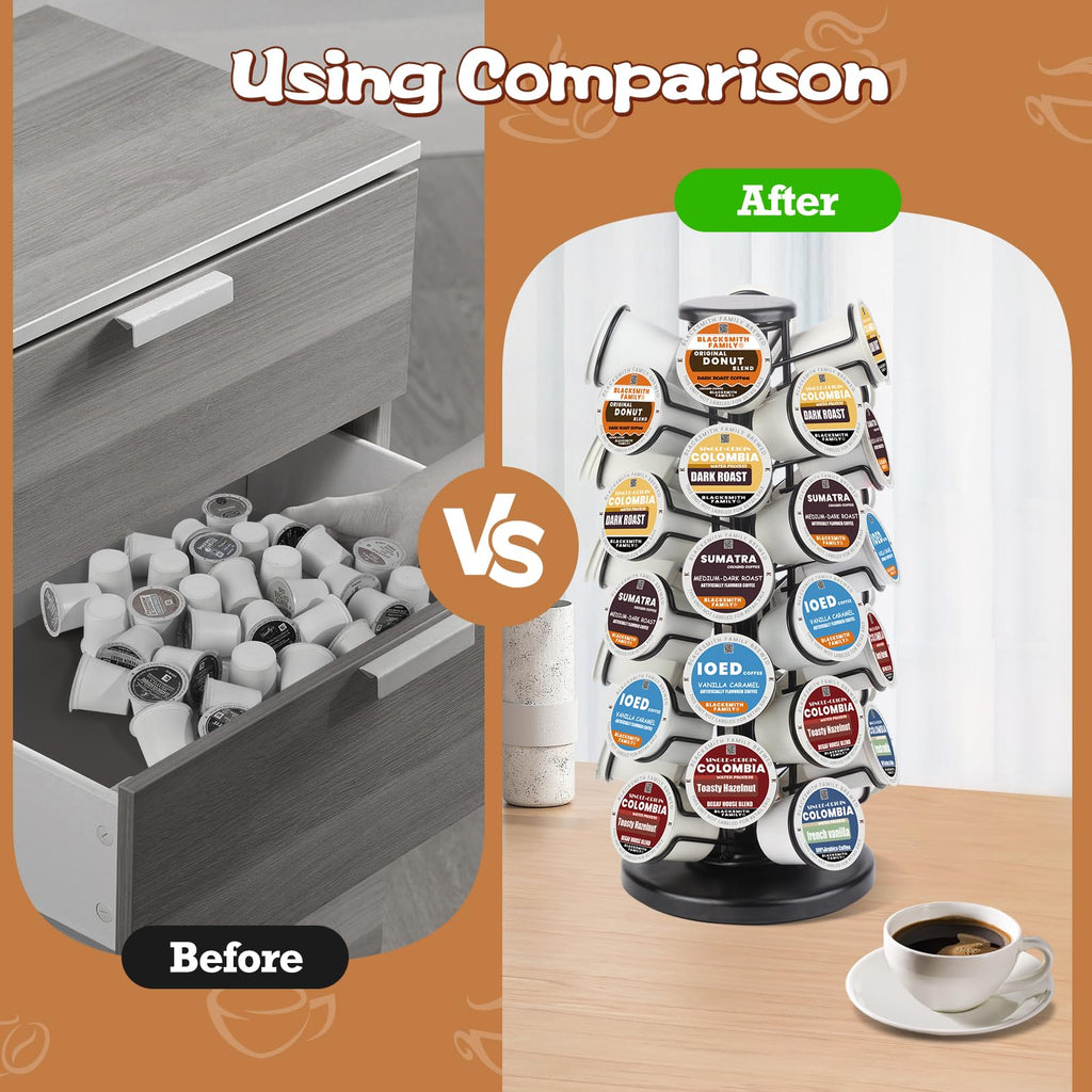 K cup holders k cup holder K Cups Holder,K Cup Carousel, Coffee Pods Storage Organizer Stand,Comes All in One Piece,No Assembly Required,1 Count