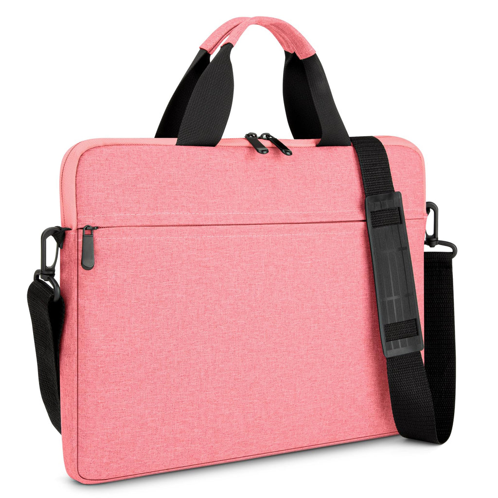 MicaYoung 15.6-16 Inch Laptop Sleeve Shoulder Bag Waterproof Notebook Chromebook Computer Carrying Case Compatible with 15.6 inch Acer Asus Dell HP Thinkpad, Pink