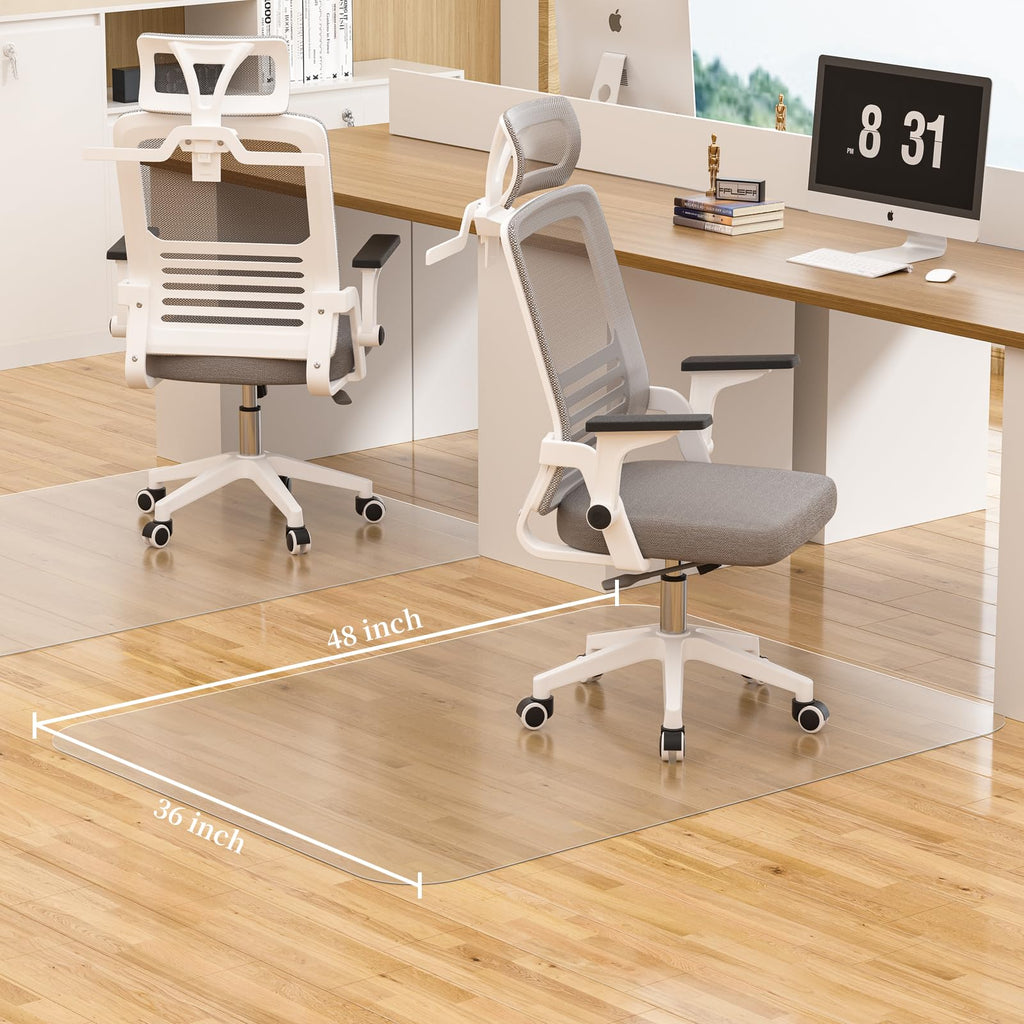 MESHDO Office Chair Mat for Hardwood Floor, 36" X 48 Desk Chair Mat for Hard Floors, PVC Clear Floor Protector Rug Mat for Home and Office, Can't be Used on Carpet