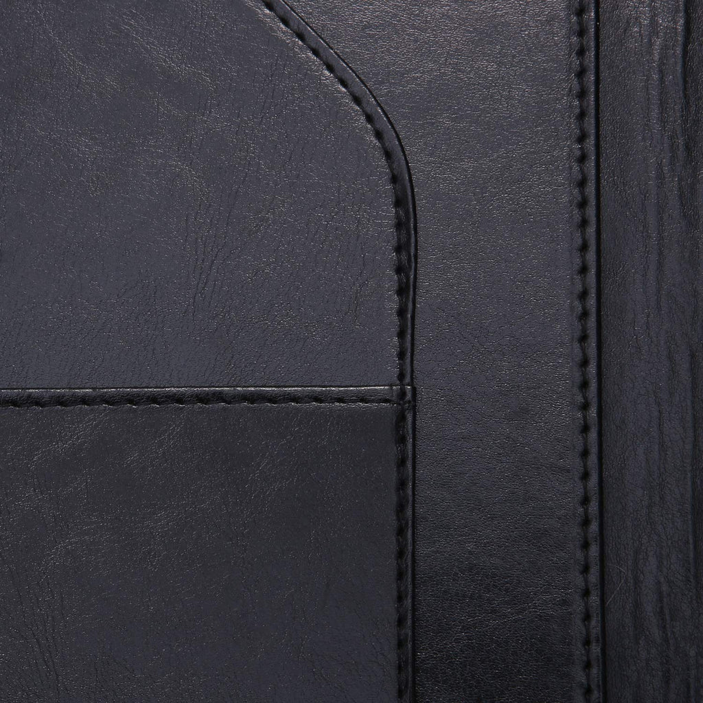 Padfolio Clipboard Folder File Folder With Pocket, Faux Leather Clipboard Storage For Letter Size A4 Wring Pad for Business School Office Conference (Black)