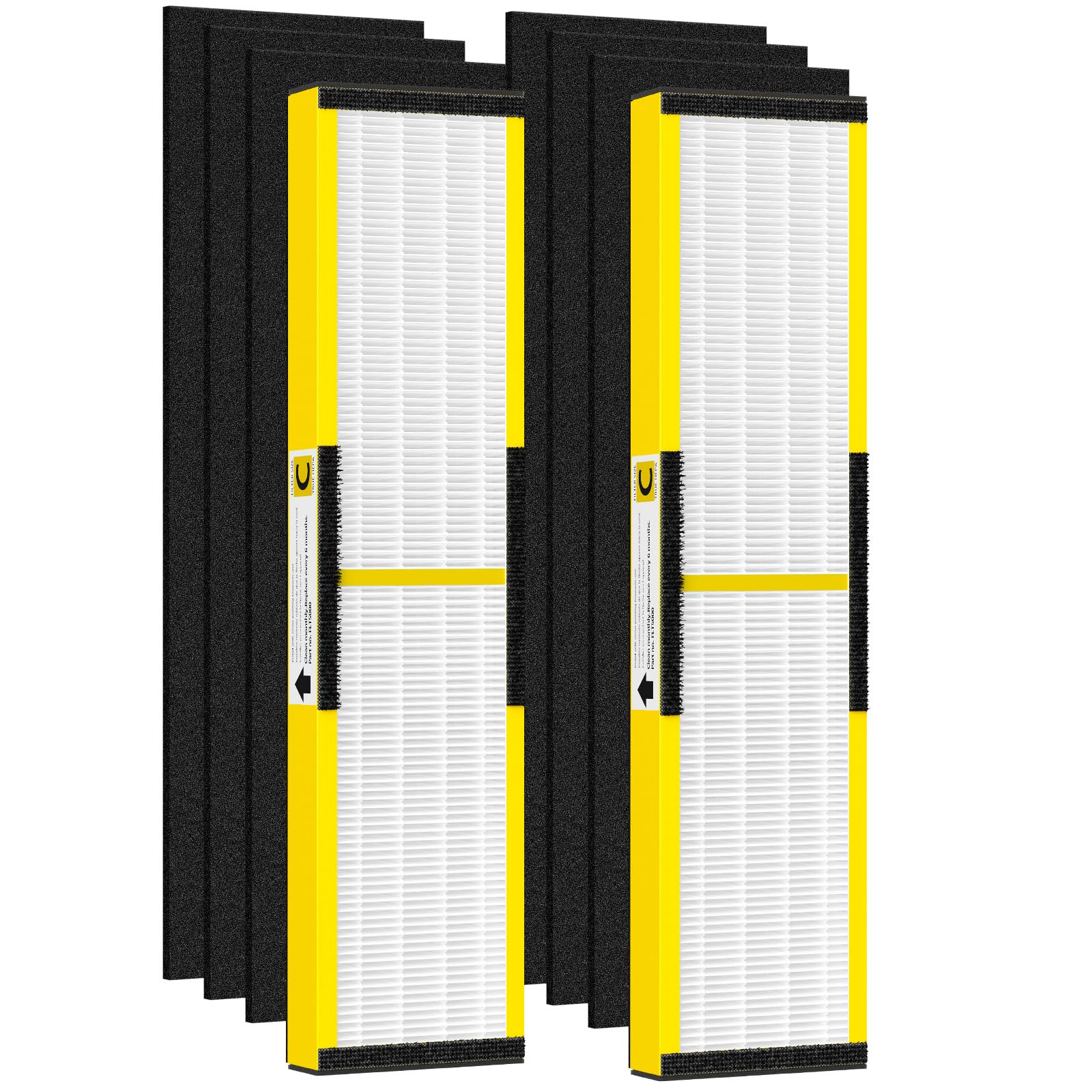 isinlive 2 Pack FLT5000 True HEPA Filter C Replacement with 8 Pack Activated Carbon Pre-Filters Compatible with G-guardian Air Purifier AC5000 AC5000E AC5250PT AC5350B AC5350BCA AC5350W AC5300B