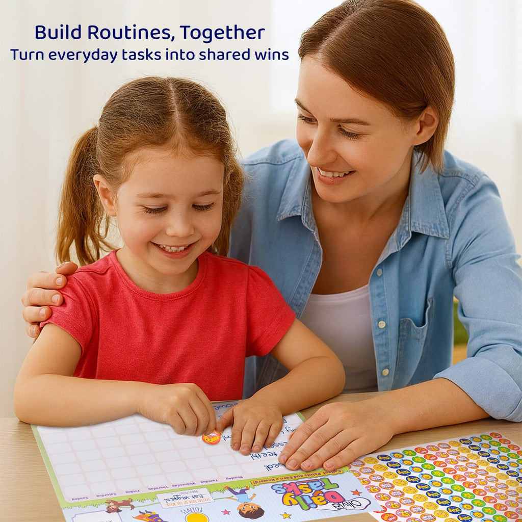 PUTSKA Behavior Reward Chart for Kids – Includes 26 Chore Charts & 1528 Stickers – Magnetic Chore Chart for Multiple Kids at Home to Build Responsibility & Positive Habits (Reward Chart)