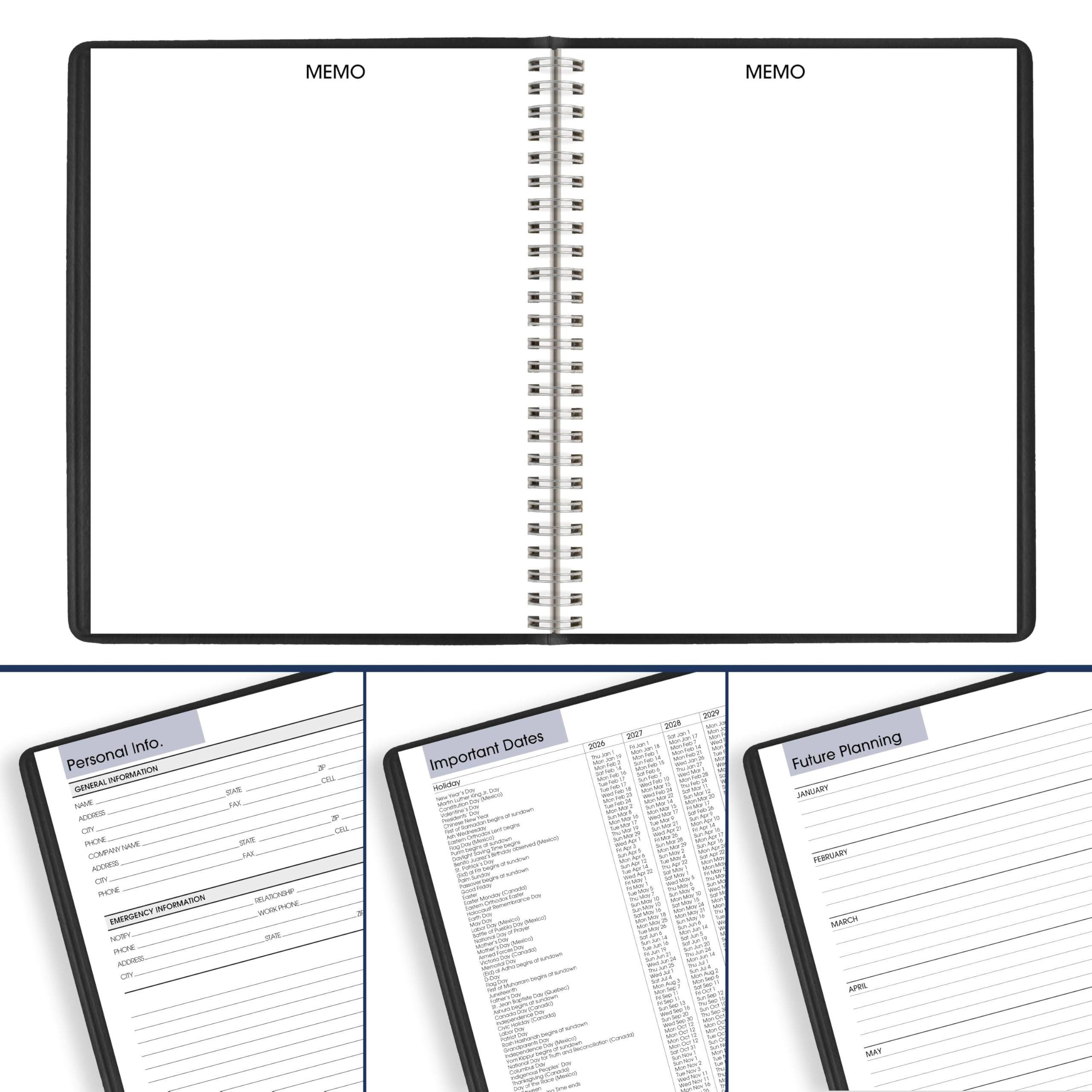 AT-A-GLANCE 2026 Planner, Monthly, 7" x 8-3/4", Medium, DayMinder, Black (G4000026)
