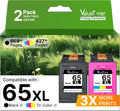 Valuetoner Remanufactured Ink Cartridges Replacement for HP 65XL Ink Cartridge Combo Pack 65 XL for Envy 5055 5052 5058 DeskJet 3755 2655 3720 3722 3723 3752 3758 2652 2624(1 Black, 1 Color)