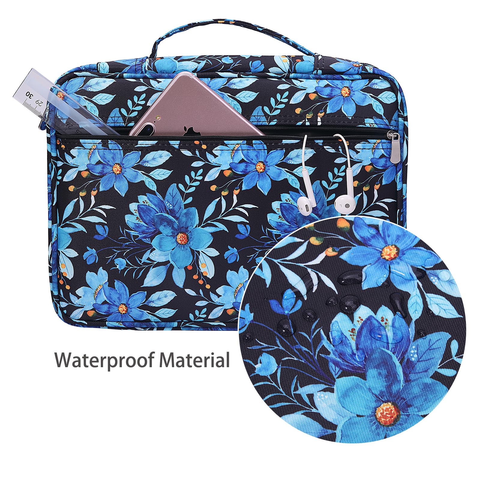 BOMKEE Colored Pencil Case 220 Slots Pencils/Gel Pens Organizer Waterproof Travel Case Zipper Carrying Portable Pencil Markers Pen Holder Bag for Painter Writers (Orchide)