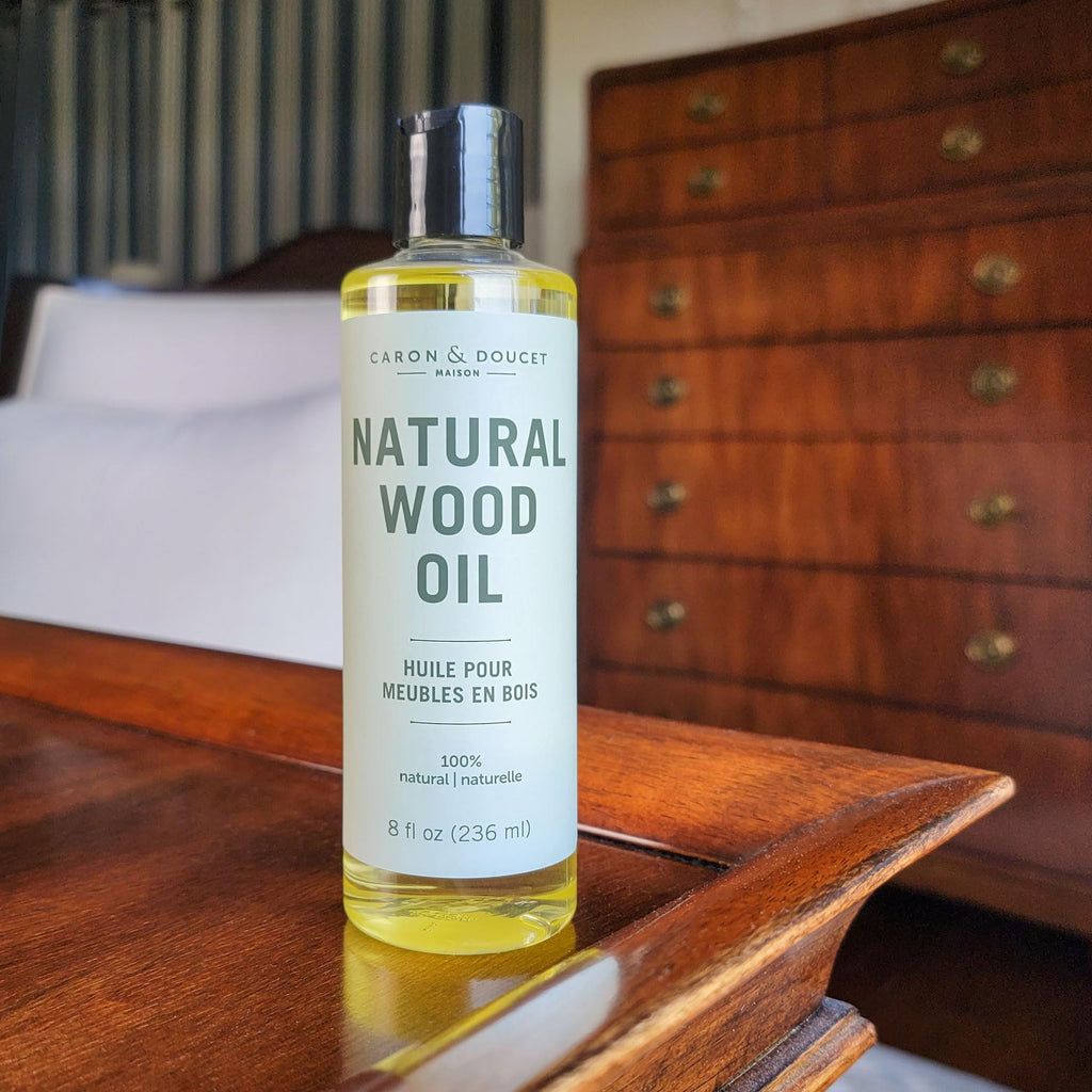 Caron & Doucet - Natural Wood Conditioning Oil - 100% Plant Based Wood Conditioning and Polishing Oil - Orange Scented - Suitable for Natural Furniture. (236 ml (Pack of 1))