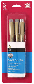 Sakura 50222 Black Pigma Micron PN Pens .45mm 3/Pkg