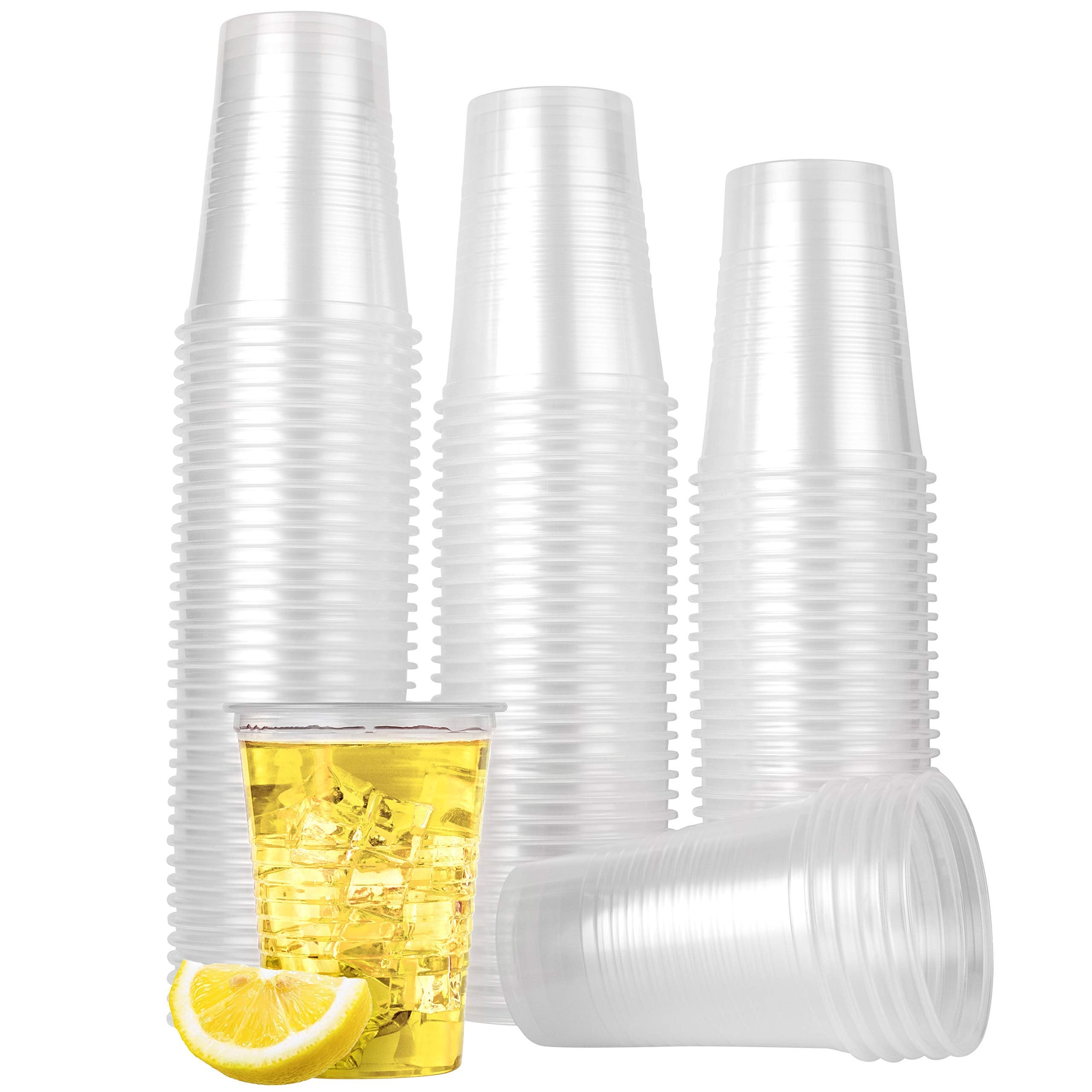 Plasticpro Plastic Disposable Drinkng Cps Durable Clear reusable (100, 16 Ounce)