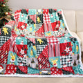 Gogreen Christmas Sherpa Fleece Throw Blanket for Couch Bed Sofa Adults -Soft and Warm Blanket for Winter, Thick and Fuzzy Throw Blanket (Classica Cartoon Plaid)