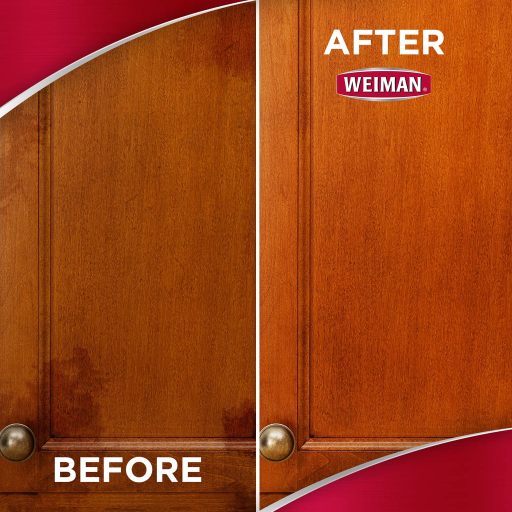 Weiman Cabinet & Wood Clean & Shine Clean and Protect Spray - For Wood Cabinets, Furniture, Tables, Baseboards, Armoires, Trim and more! 16 oz, 2 PACK w/MicroFiber Towel