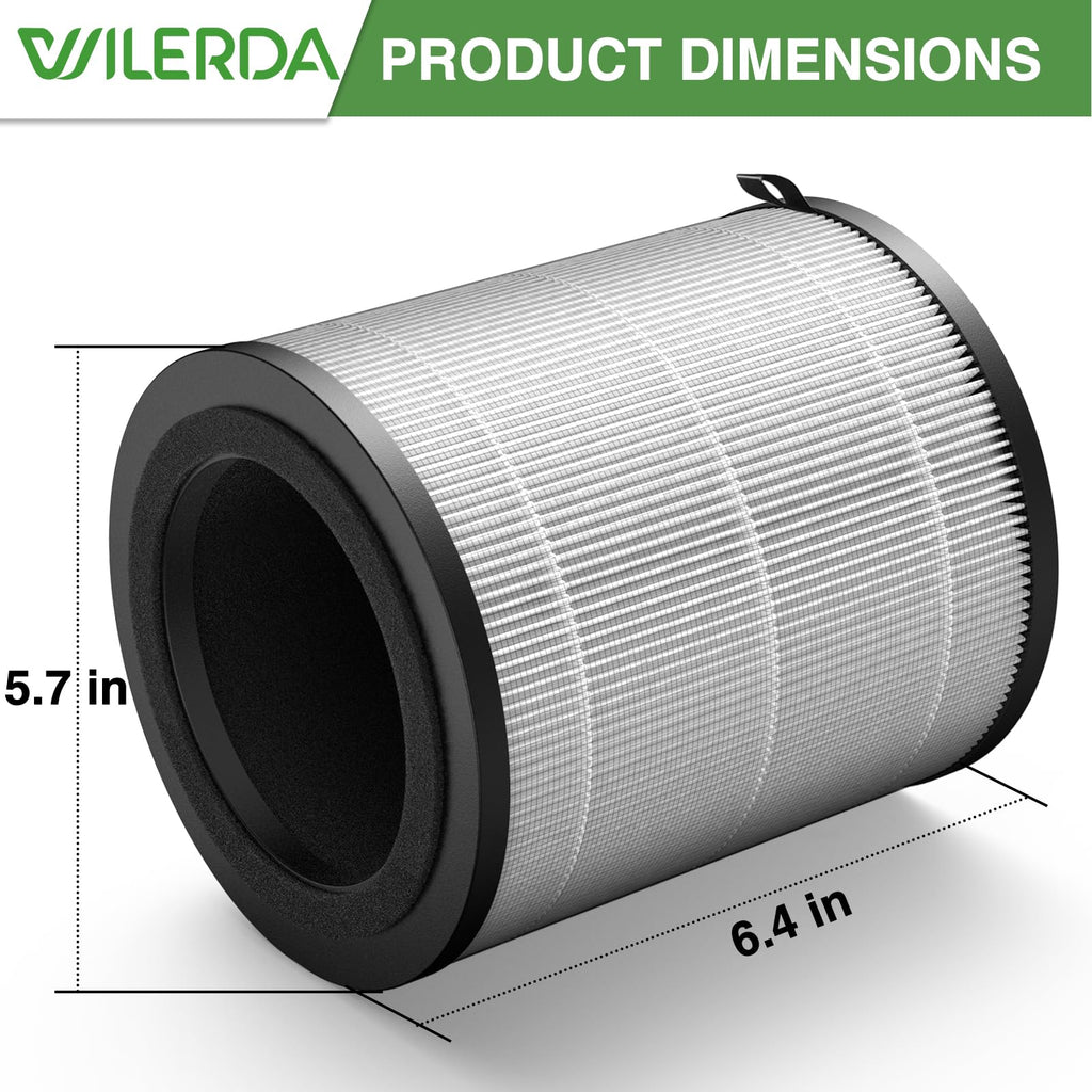 JF100 Replacement Filter, 3-in-1 Pre-Filter Compatible with Jafända JF100 Air Purifier, H13 True HEPA and Activated Carbon Filtration System, Compare Part #JF100-RF, 2 Pack