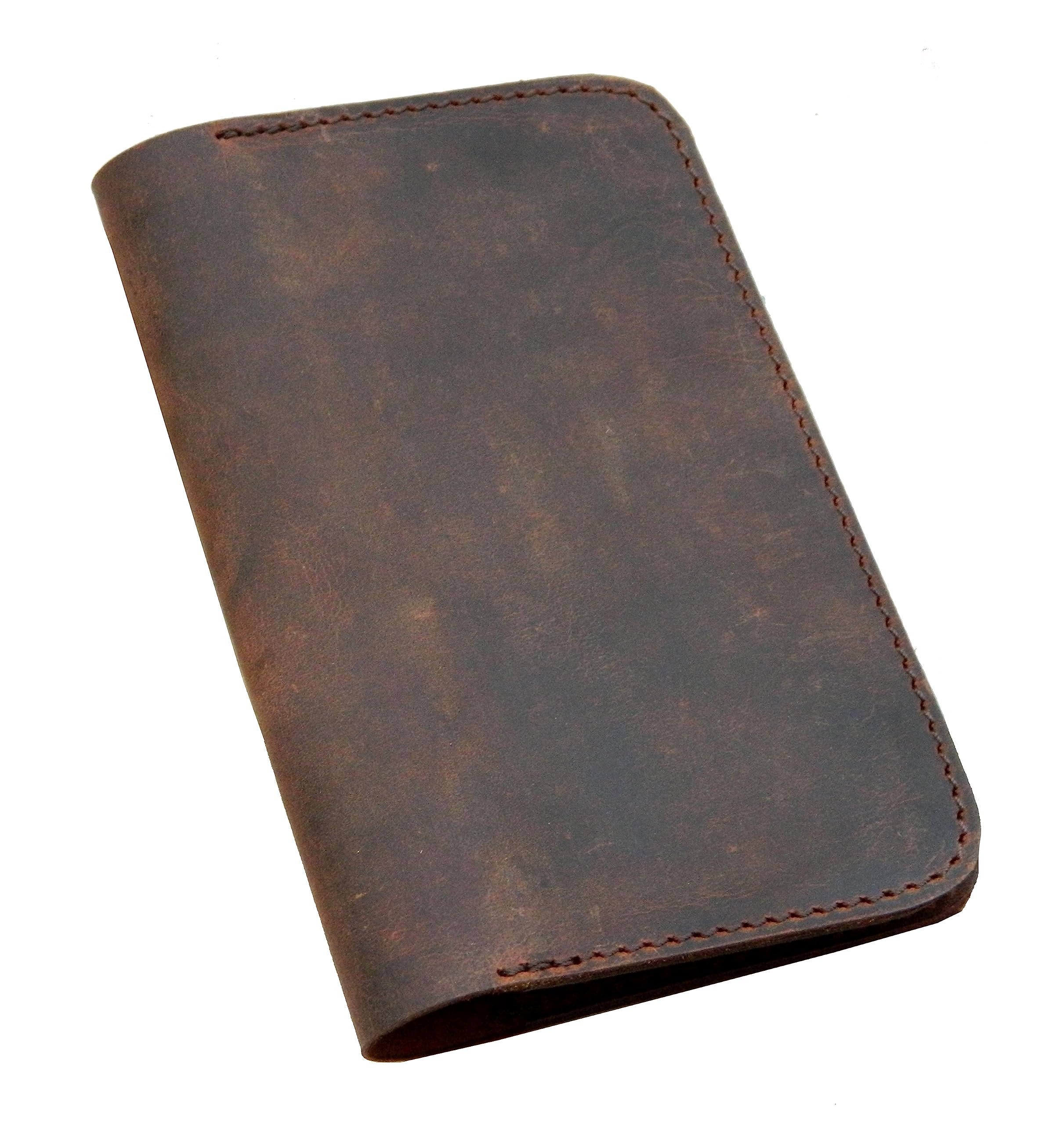 Leather Journal Cover for Field Notes Moleskine pocket Cahier Handmade for 3.5" x 5.5" Notebooks/passport holder (Crunch Brown)