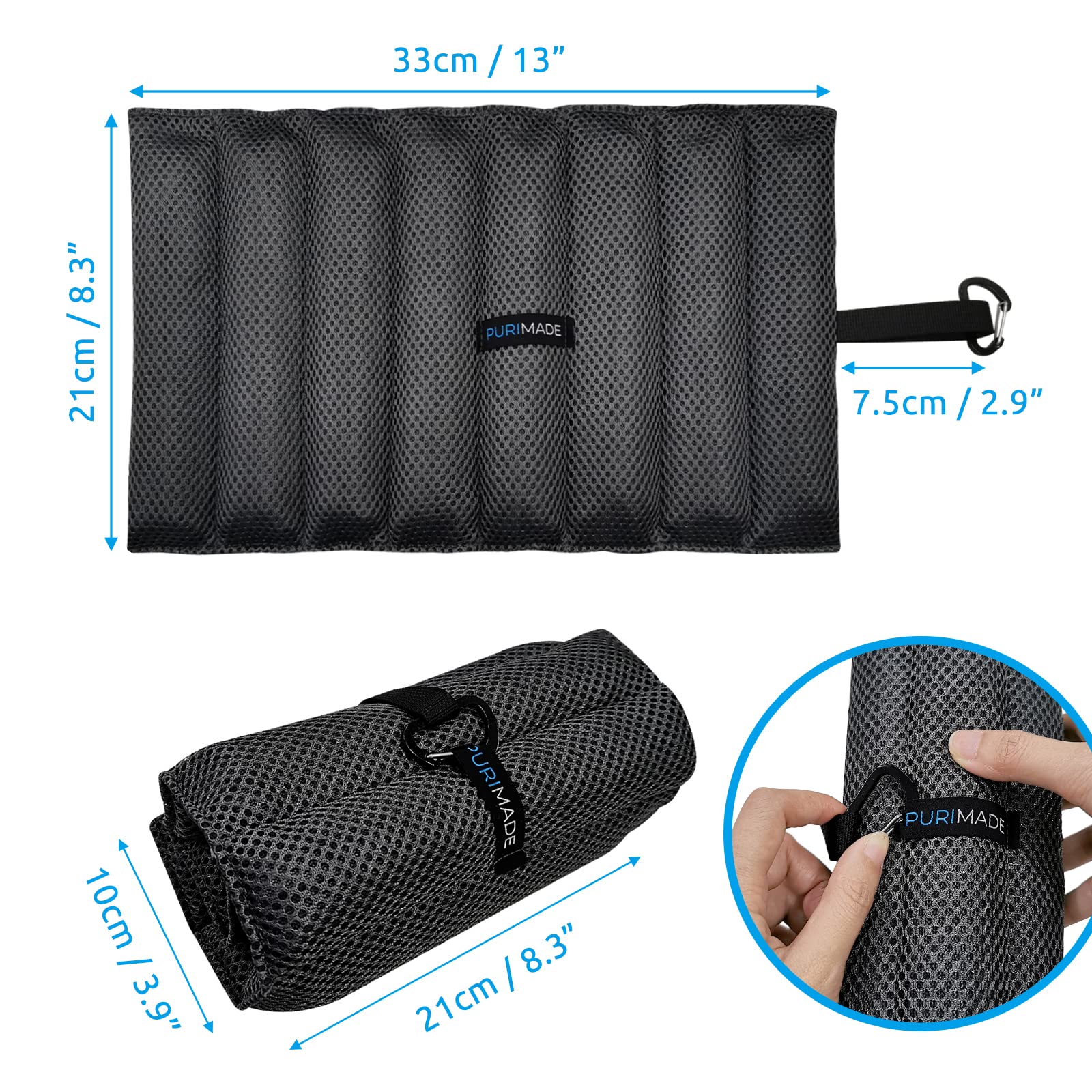 PURIMADE Bamboo Charcoal Air Purifying Bag, 300g Reusable Activated Charcoal Odor Absorber, Odor Remover, Charcoal Odor Eliminator for Home, Car, Pet Space, Bathroom, Basement, Closet, Shoe Cabinets