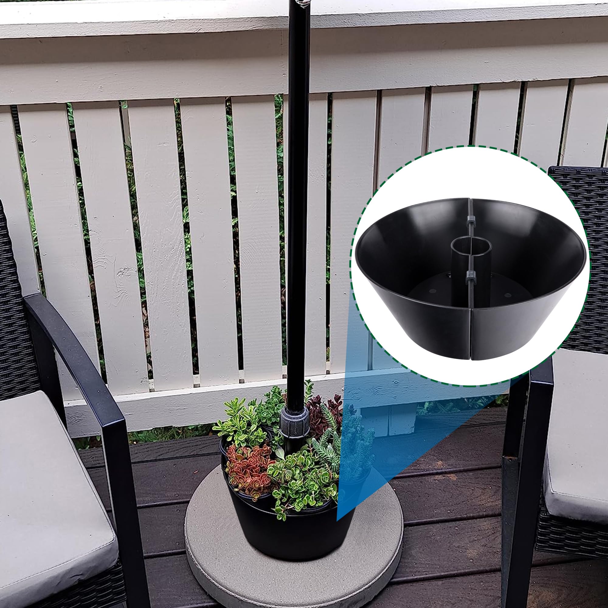 EBaokuup Umbrella Planters - Half Circle Planter Pots with Umbrella Hole - Flower Planters Pots Container for Indoor Outdoor Garden Home Plants