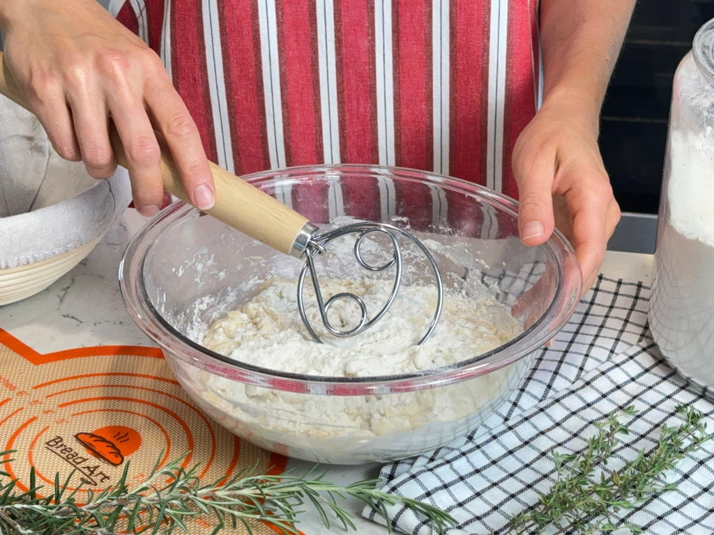 Sourdough Bread Baking Supplies - 2PCS of 9 Inch Round Sourdough Proofing Baskets KIt with Silicone Bread Sling, Dough Scrapers, Bread lame, Dough Whisk and a Cleaning Brush