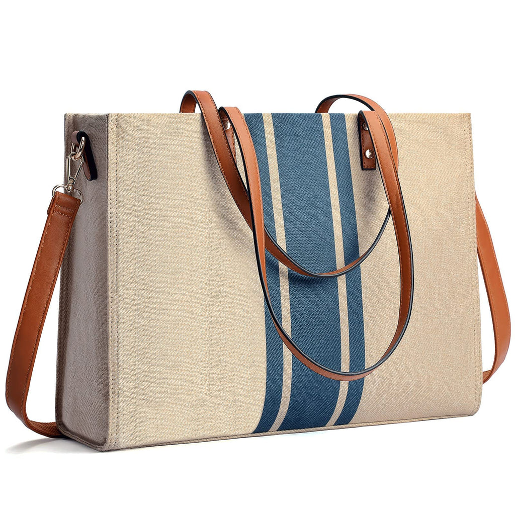 Laptop Tote Bag for Women 15.6 Inch Laptop Work Bag Large Capacity Canvas Computer Tote Bags Business Briefcase Shoulder Bag for Women Casual Beach Bag Perfect for Travel/Daily Use/Birthday Gift