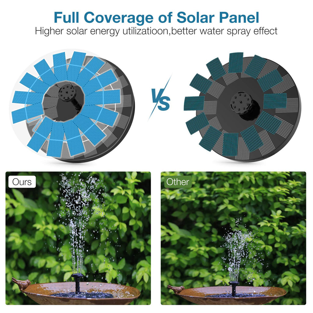AISITIN 3.5W Solar Fountain, Solar Powered Water Fountain, Easy Setup Solar Fountain Pump for Bird Bath, Outdoor, Garden, Pond, Pool, 1 Pack Black