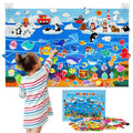 Taika 70 Pcs Ocean Creatures Felt Story Board Set, 43x28 inch Flannel Board, Fuzzy Felt Set, Preschool Storytelling, Classroom Educational Learning Play Kit, Interactive Teaching Kit for 4+