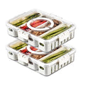 MineSign 2Pack Divided Snackle Box with Lids Stackable Food Serving Tray for Fruit&Veggie Plastic Fridge Storage Container for Pantry Freezer Clear Snack Box for Meal Prep Candy Nuts Spice