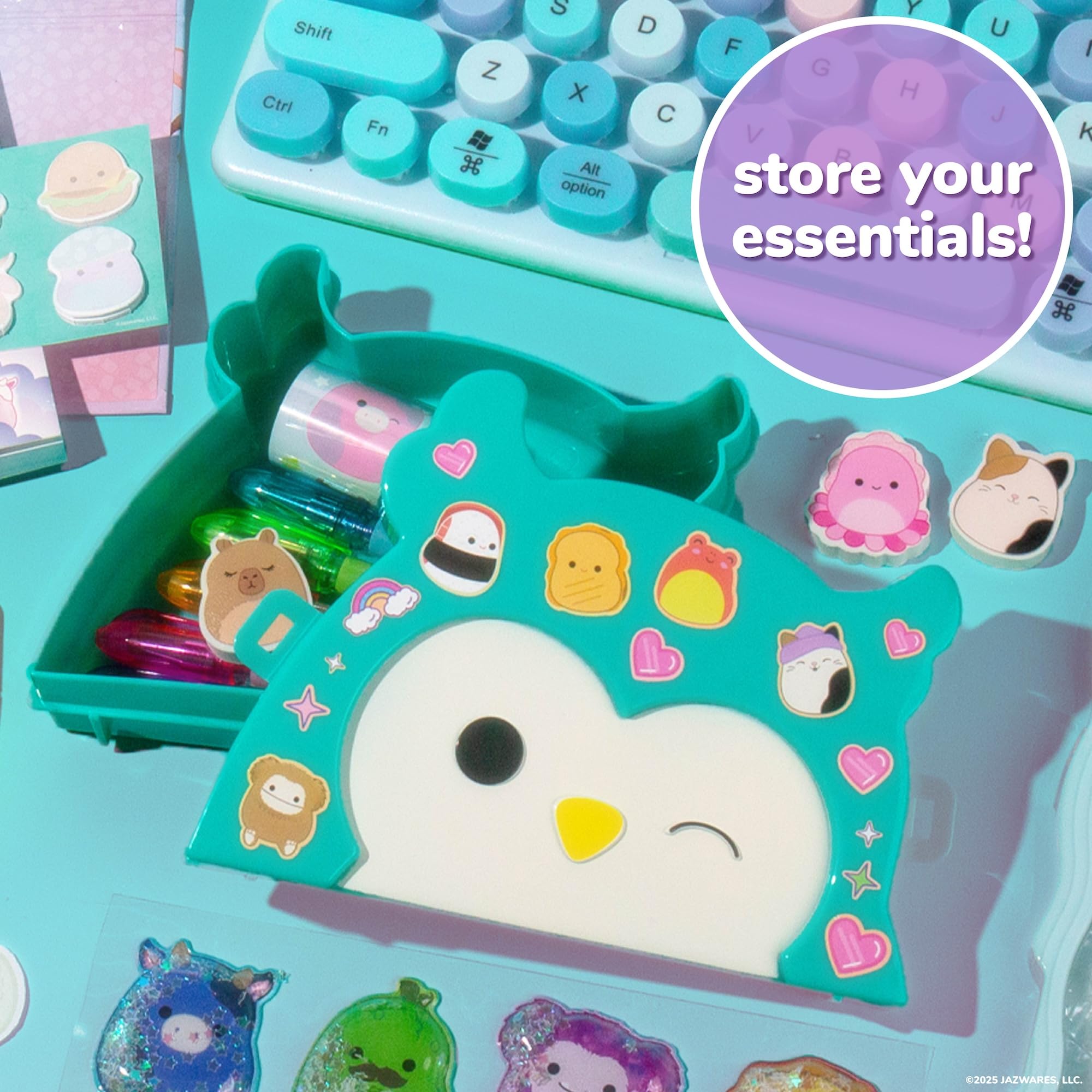 Original Squishmallows Mini Squish Squad Collection, Stationery Set, Over 750 Pieces