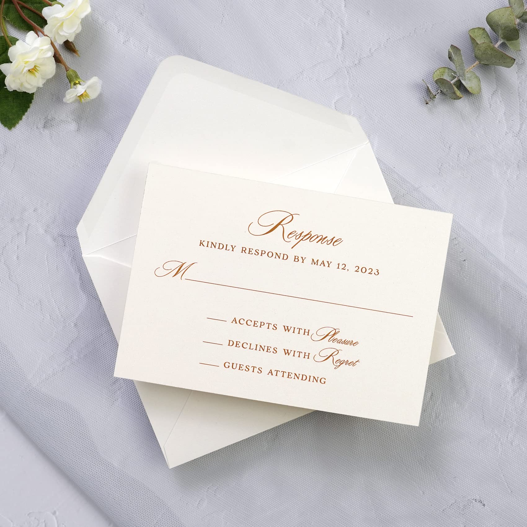 PONATIA 50 Pack A1 Envelopes, 3.62 x 5.2'' Ivory Envelopes Perfect for Weddings Cards, RSVP Cards, Response Cards, Baby Showers, Thank You Notes, Photos and any 3.5x5" inserts