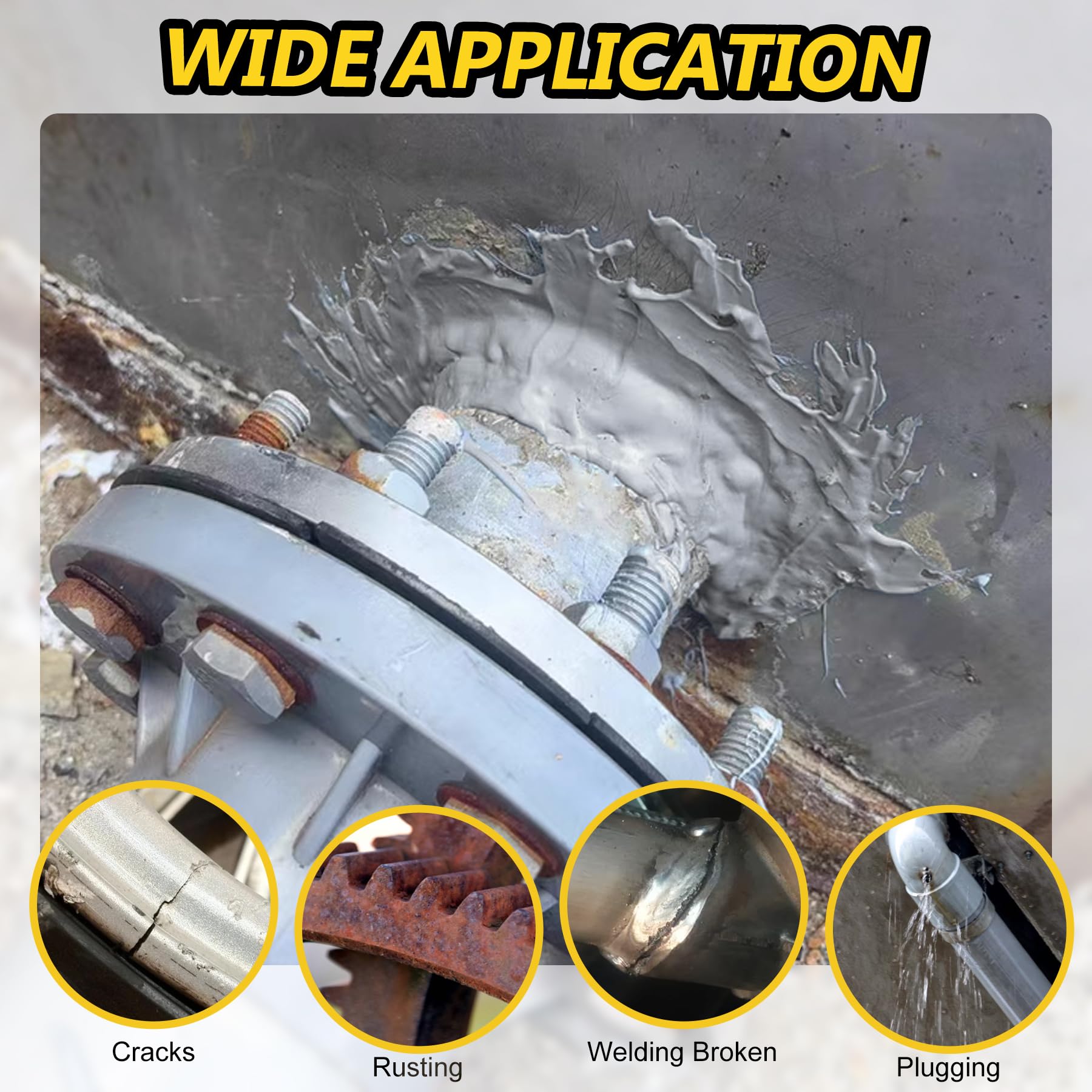 Metal Glue 100ml, High Strength Epoxy Repair Glue, Liquid Metal Adhesive for Welding Stainless Steel, Aluminum Alloy, Copper, Glass, Ceramic and DIY Craft, Waterproof & Heat-Resistant