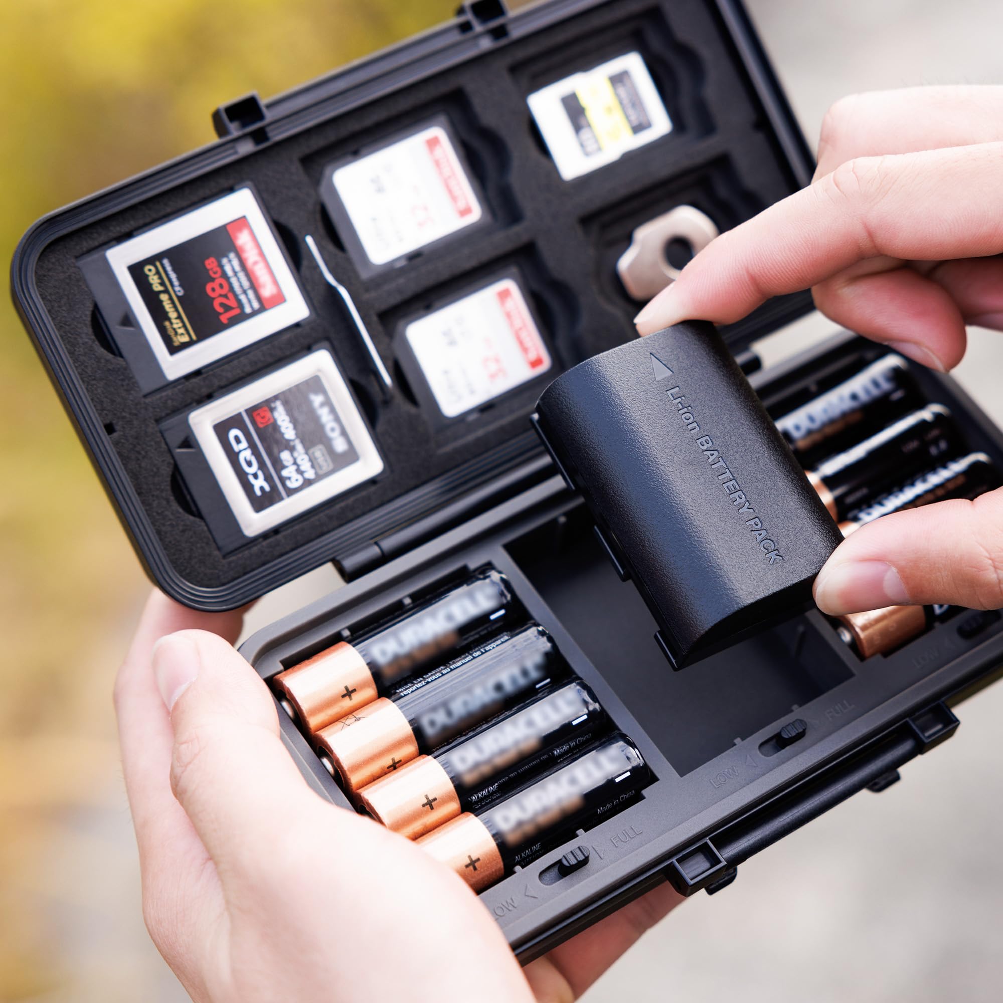 JJC Multi-Function Camera Battery Memory Card Storage Case for 6 SD Card,6 CFexpress Type-B/XQD Cards,5 CFexpress Type-A Cards,3 Camera Batteries Holder Box for LP-E6 NP-FZ100 NPW235