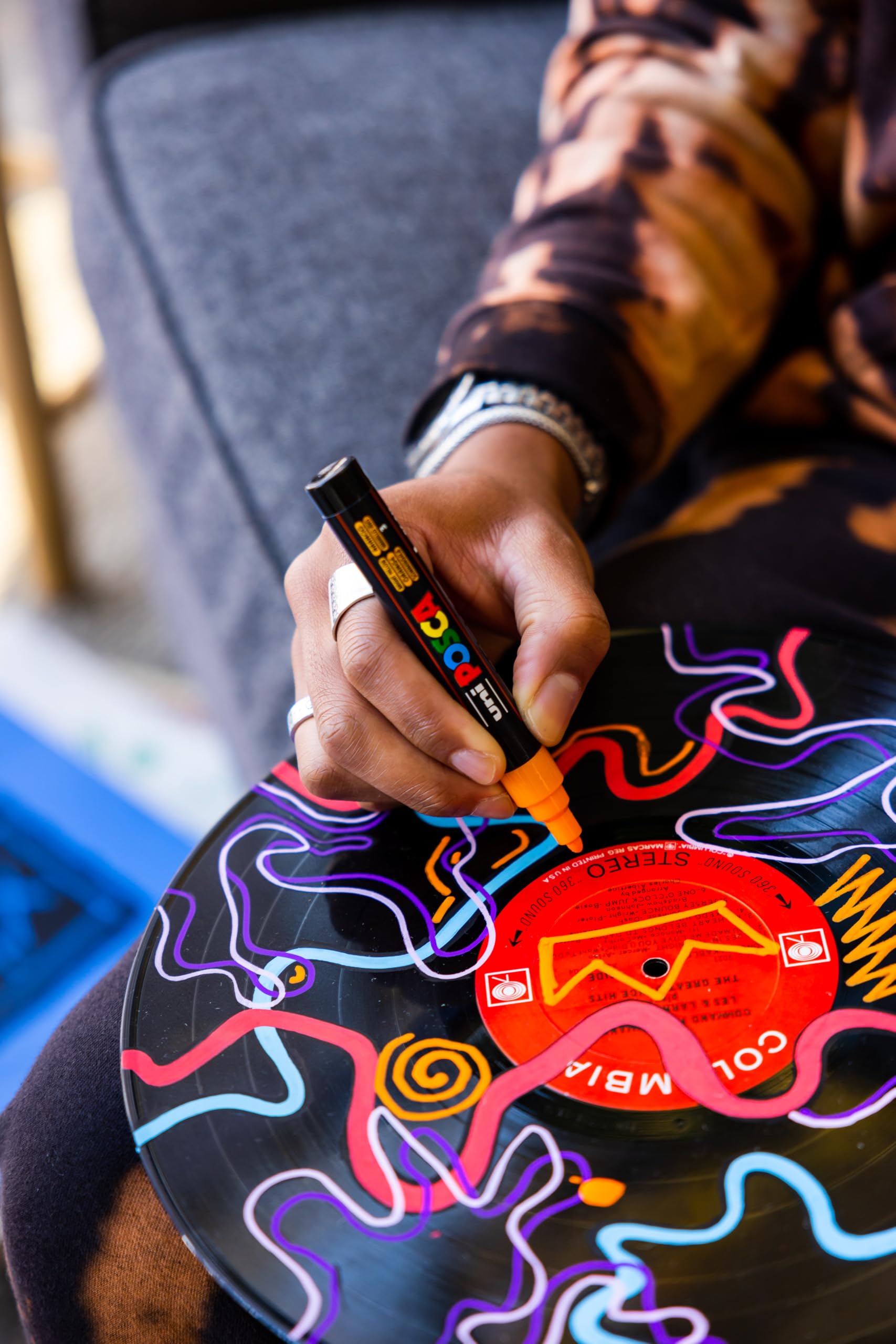 Posca Full Set of 8 Acrylic Paint Pens with Reversible Medium Point Pen Tips, Posca Pens are Acrylic Paint Markers for Rock Painting, Fabric, Glass Paint, Metal Paint, and Graffiti