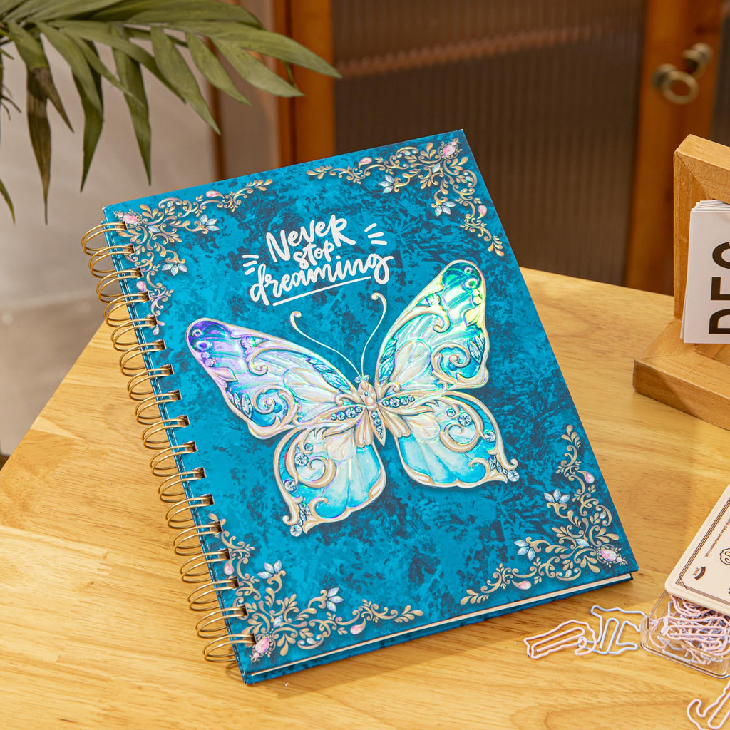 sexeeg Spiral Notebook Journal-Journal for Women-College Ruled Journals for Writing-B5 3D Butterfly Embossed Hardcover Notebooks -192 Pages Lined Paper for School, Office, 9" X 6.9"