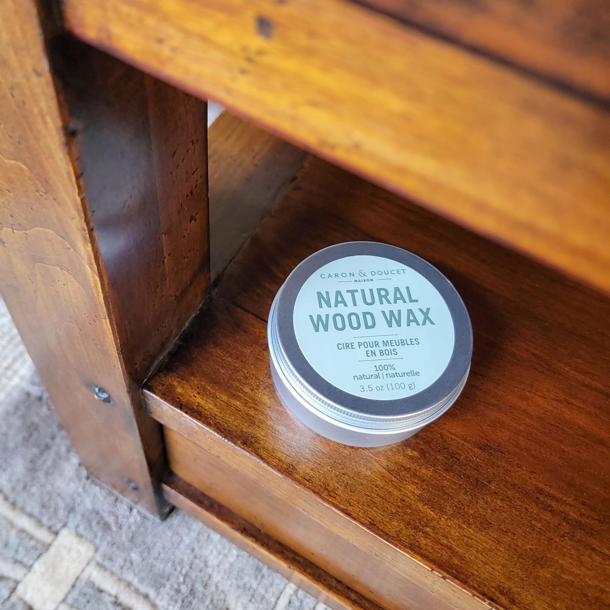 Caron & Doucet - Natural Wood Conditioning Oil and Wax Bundle - 100% Plant Based Wood Conditioning and Polishing Oil - Orange Scented - Suitable for Natural Wood Furniture. (8oz)