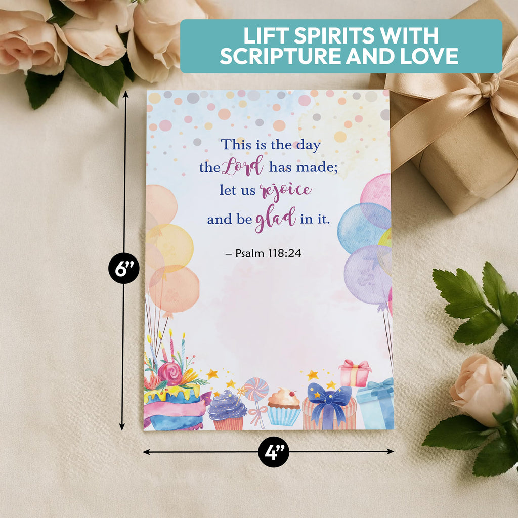 Only Zest 30 Pack Religious Birthday Cards with Envelopes – 4x6 Inspirational Christian Birthday Cards Bulk Set with Bible Verses for Women, Men, Kids