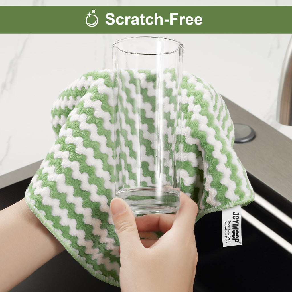 JOYMOOP Microfiber Cleaning Cloths, Dish Cloths for Washing Dishes, 18 Pack Kitchen Towels, Reusable and Washable Dish Towels for Dish Drying Washing, Absorbent Streak Free Lint Free Rags - 10" x 10"
