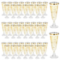 50 Pcs Plastic Champagne Flutes, 5 Oz Champagne Glasses, Plastic Wine Glasses for Party, Disposable Champagne Cups for Wedding