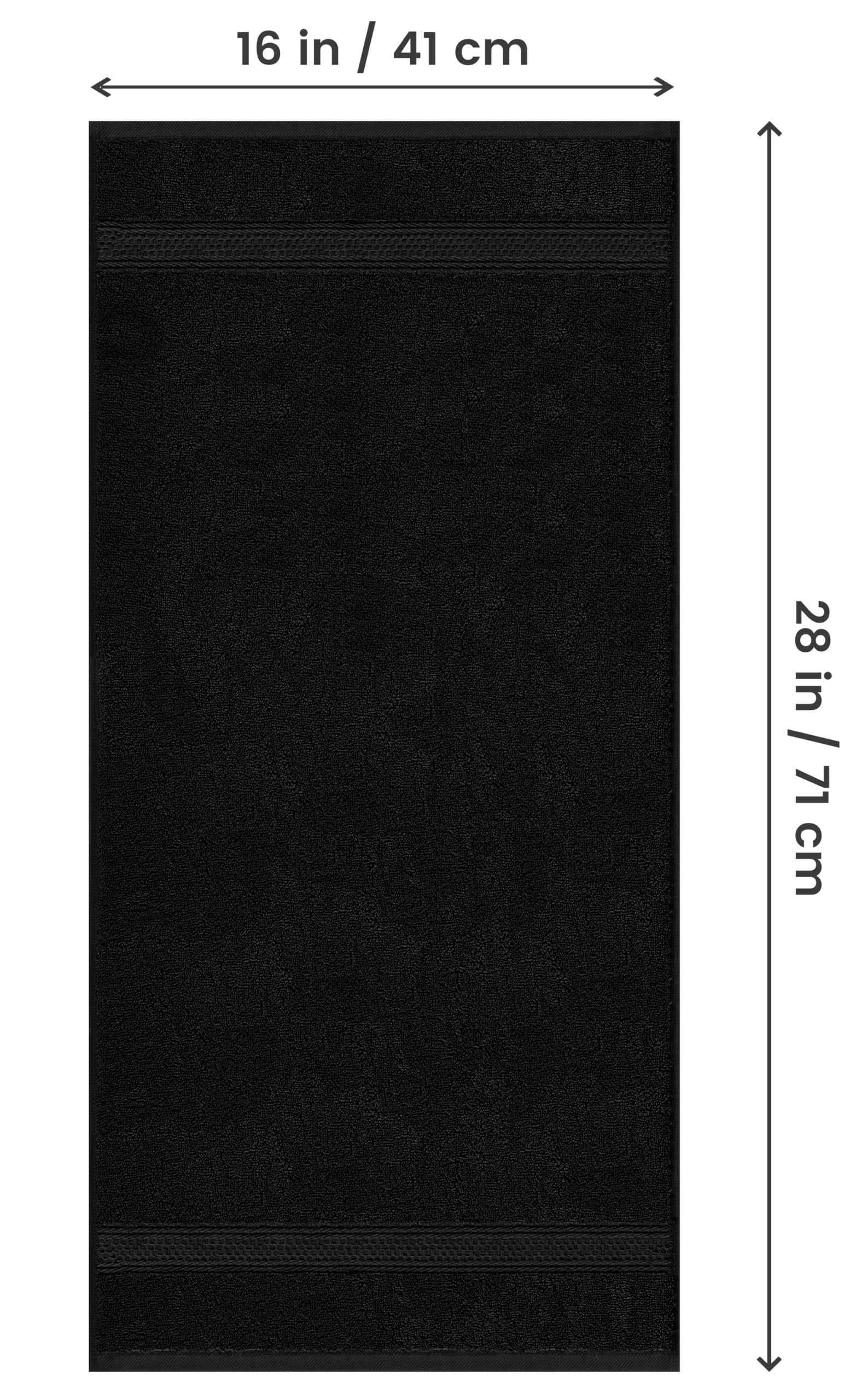 Utopia Towels Premium Black Hand Towels - 100% Combed Ring Spun Cotton, Ultra Soft and Highly Absorbent, 600 GSM Extra Large Hand Towels 16 x 28 inches, Hotel & Spa Quality Hand Towels (6-Pack)