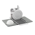 Umbra Udry Dish Rack and Microfiber Drying Mat – Space-Saving Design Folds Up for Easy Storage, Over-Sink Rack, Gray