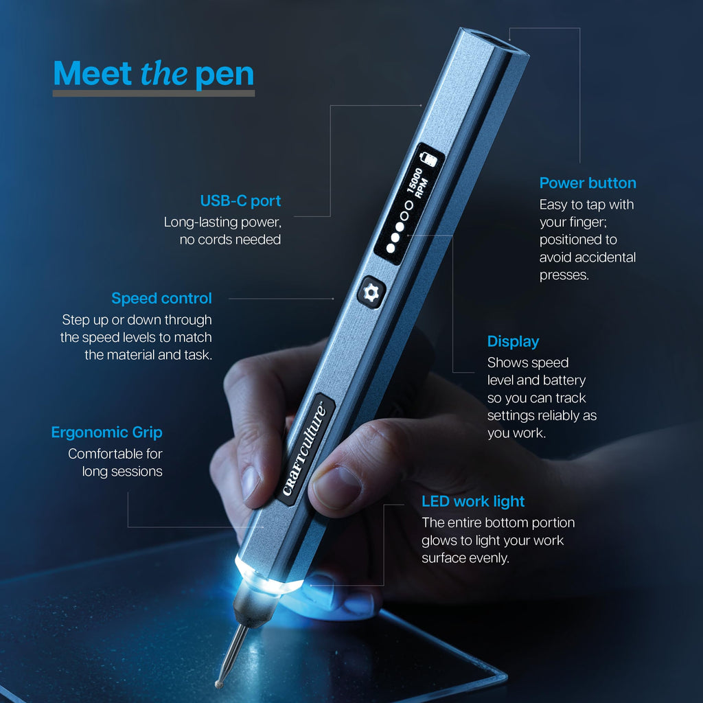 EtchMate Engraving Pen for Metal, Wood, Glass, Plastic & All Materials - Engraver Pen Tool - Teen Boy Gifts - Unique Gifts for Women, Teenage Girl - Cool Christmas Gift Ideas - Craft Kits for Adults
