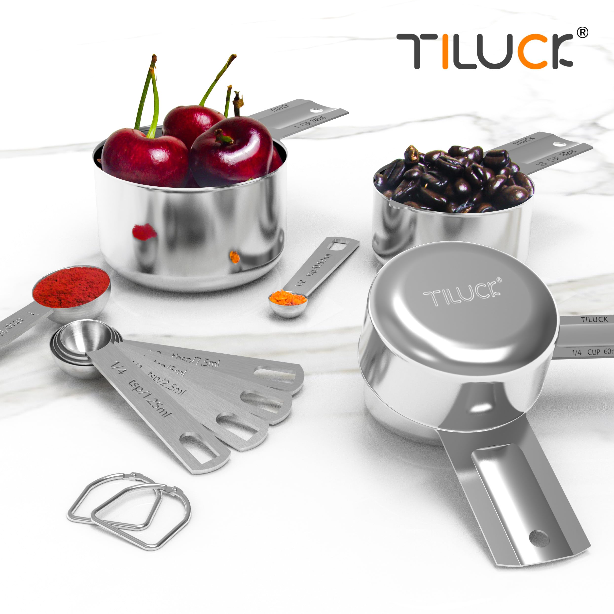 TILUCK Stainless Steel Measuring Cups & Spoons Set, Cups and Spoons,Kitchen Gadgets for Cooking & Baking (13)