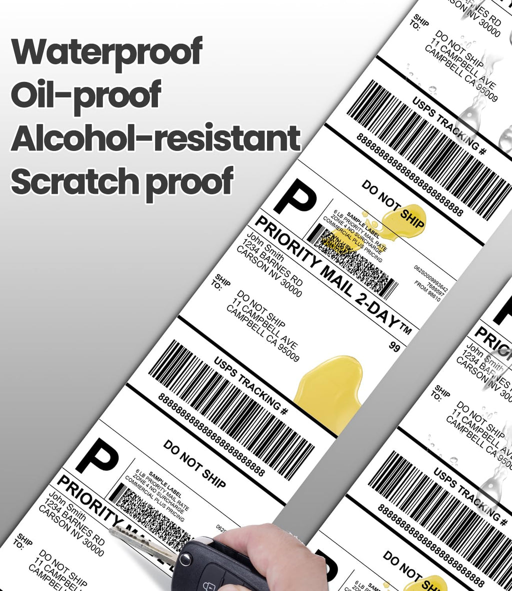 4x6 Thermal Shipping Labels for Thermal Printers - 500 Thermal Labels, Commercial Grade, Compatible with Multiple Shipping Label Printer, Ideal for E - Commerce & Logistics Business, White