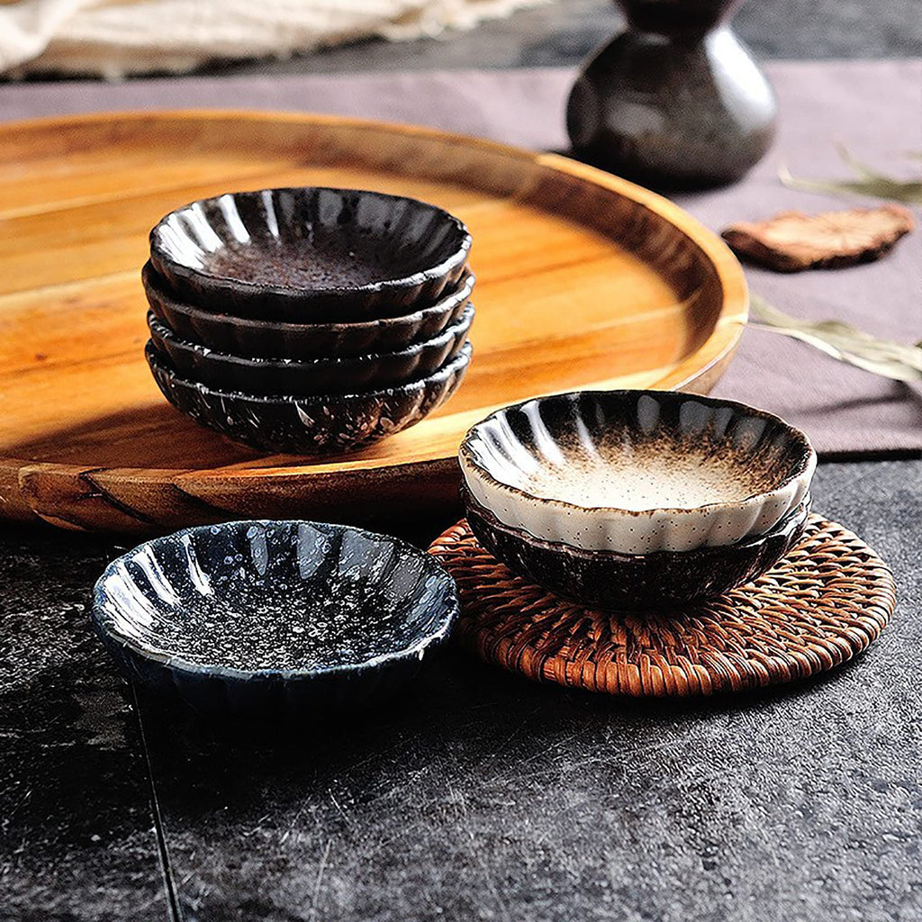 Nicunom 12 Pack Soy Sauce Dishes, 2.8 Inch Ceramic Dipping Bowls Set, Side Dishes Japanese Style Pinch Bowls Seasoning Dishes for Ketchup, BBQ, Sushi, Soy