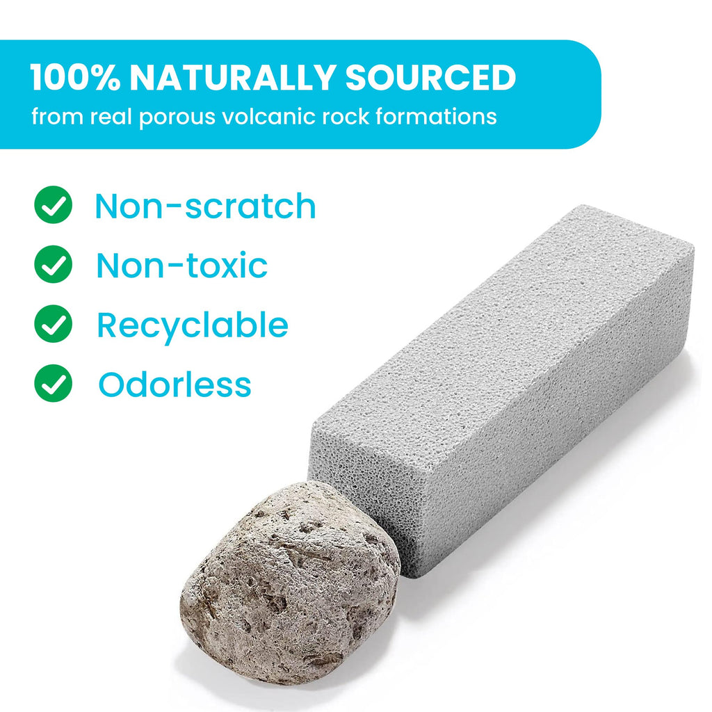 Simple Life Pumice Stone Toilet Bowl Cleaner with Extra Long Handle - Scouring Stick for Limescale, Mildew, and Hard Water Stains on Toilets, Grills, Tiles, Grout, and Pools (2 Count)
