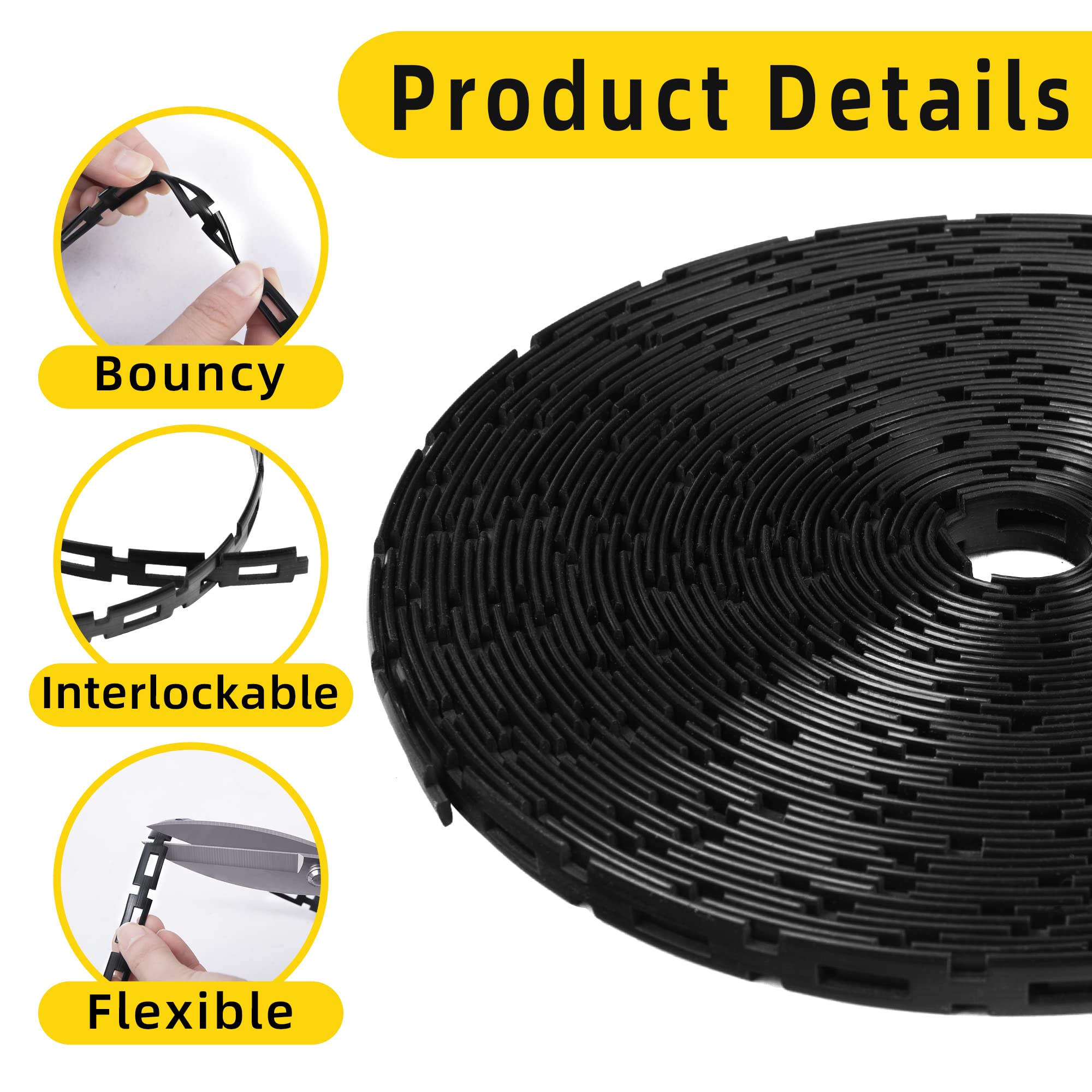 CODREE 50 FT Plastic Chain Lock Tree Tie - 1/2 Inch Wide Adjustable Tree Support Straps for Staking - Flexible Reusable Cable Plant Ties