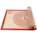 Non-Slip Silicone Pastry Mat Extra Large with Measurements 28''by 20'' for Baking Mat, Counter, Dough Rolling, Oven Liner,Fondant/Pie Crust by Folksy Super Kitchen (Red,20×28