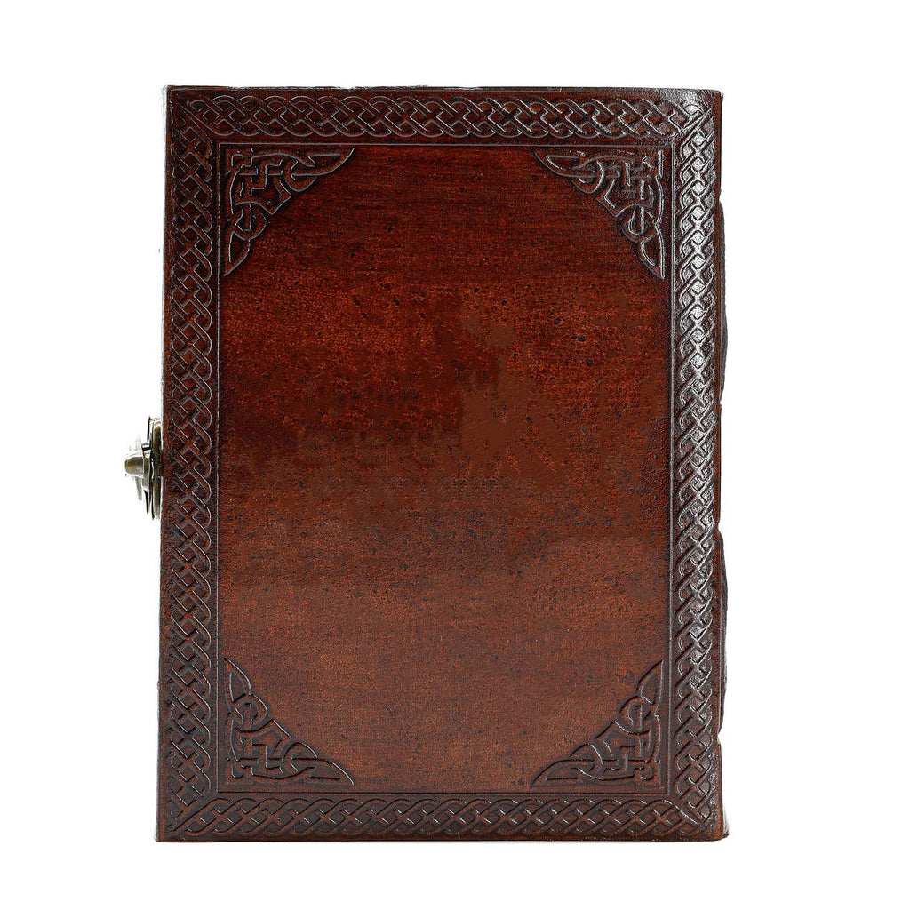 Handmade Leather Double Dragon Journal/Writing Diary/Bound Daily Notepad for Men & Women Unlined Paper Medium, Writing pad Gift for Artist, Sketch (8 x 6, Brown)
