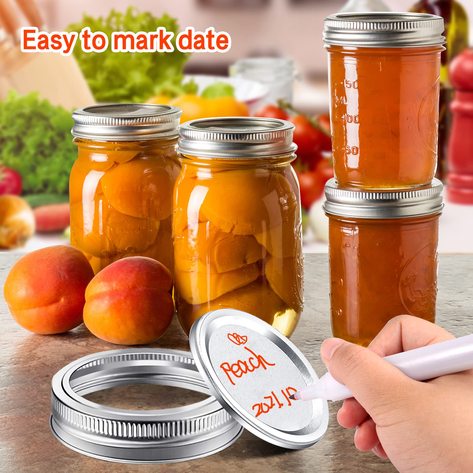 Compatible with Mason Jar Lids,moinkerin 120 Pcs Canning Lids Regular Mouth 70mm Canning Jar Lids Couvercle Pot for Ball Cans, Home Canning, Food Storage