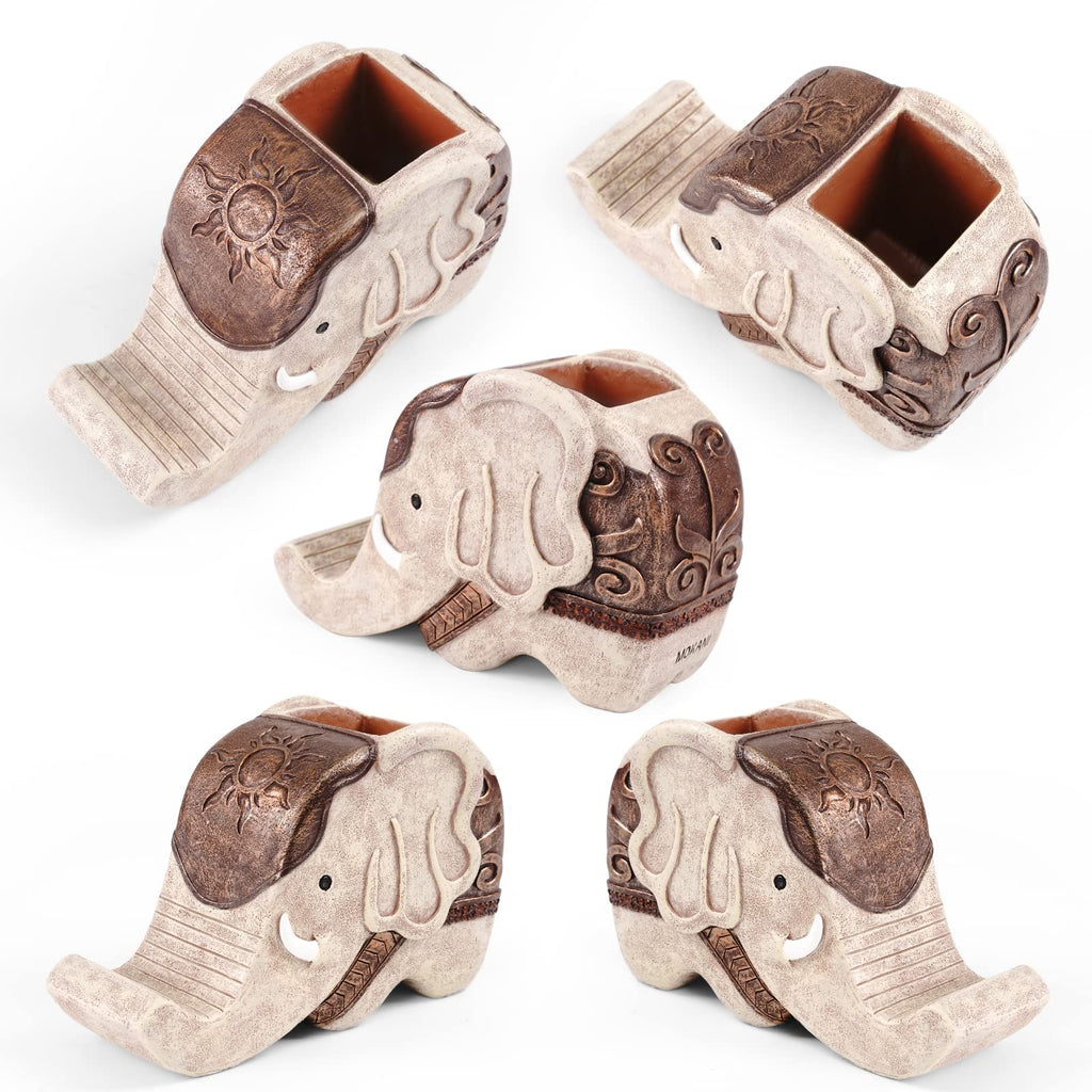 Mokani Elephant Pen Pencil Holder, Multifunctional Desk Organizer Desk Decor Elephant Gifts for Women Cute Desk Accessories Home Office Decoration Thanksgiving Christmas Gift
