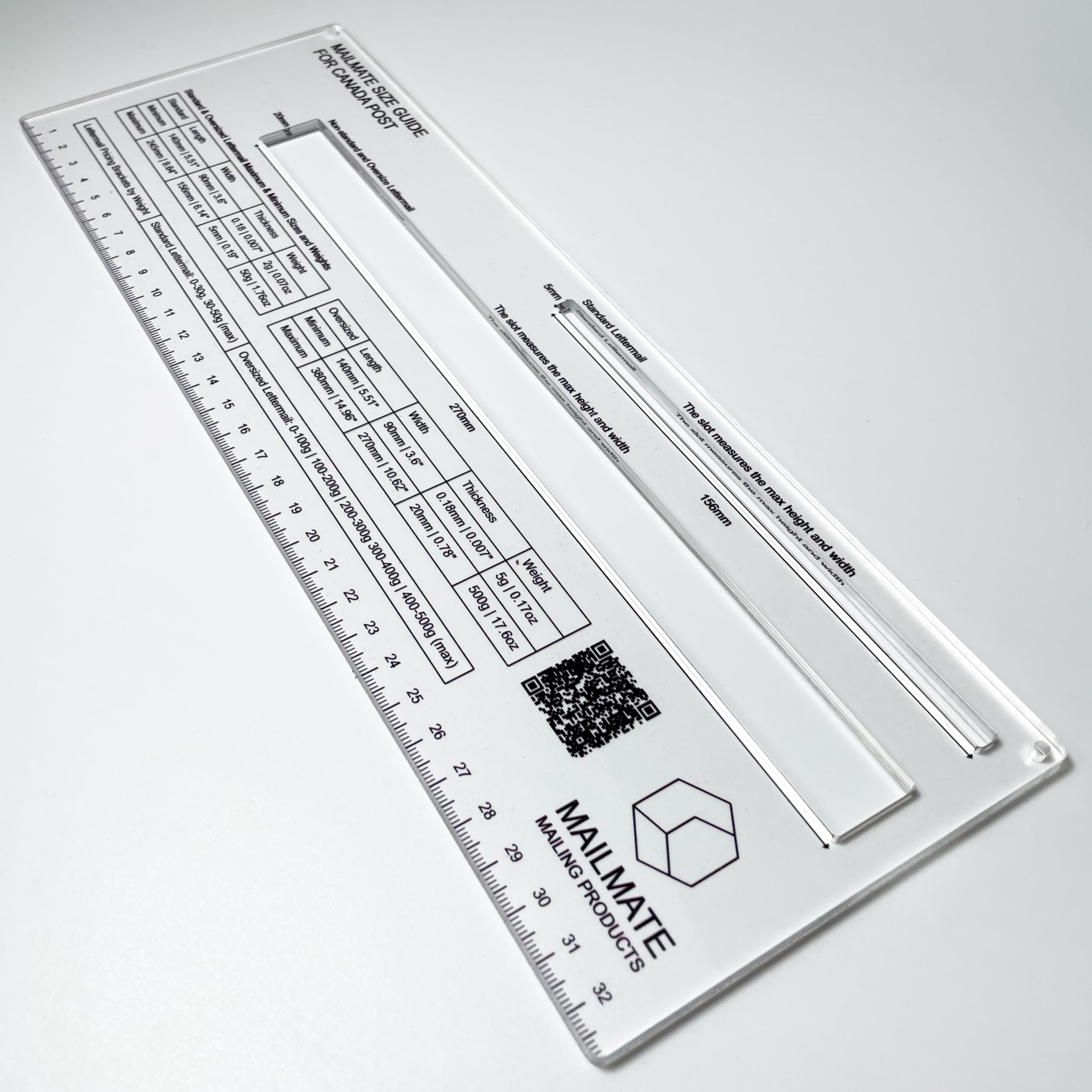 Mailmate Shipping Guide for Canada Post | Mail Sizer, Mail Measure, Shipping Template, Letter & Envelope Size Guide, Measuring Tool for Standard and Oversized Lettermail
